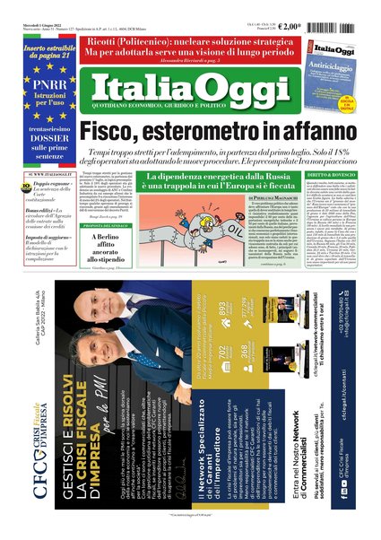 Italia oggi : quotidiano di economia finanza e politica